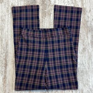 Urban Outfitters Lola Blue and Pink Plaid Kick Flare Pants Size 0
